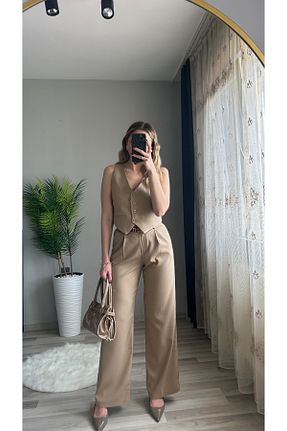 جلیقه قهوه ای زنانه رگولار ensbutik - کد 923926301