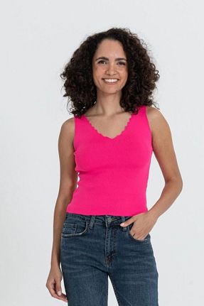 تیشرت صورتی زنانه رگولار İLKCET MODA - کد 735224174