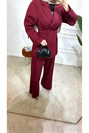 ست بالاتنه و پائین تنه حجاب زرشکی زنانه رگولار MODA - کد 923957278