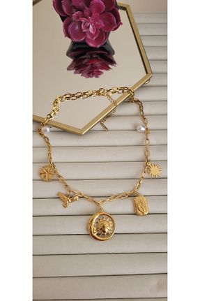 گردنبند استیل ( فولاد ) طلائی استیل (فولاد) YİĞİTKARANAKSESUAR - کد 923962569
