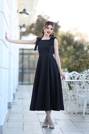 لباس مجلسی و فارغ التحصیلی مشکی زنانه ساتن AYŞEYAMAÇLI - کد 923976435