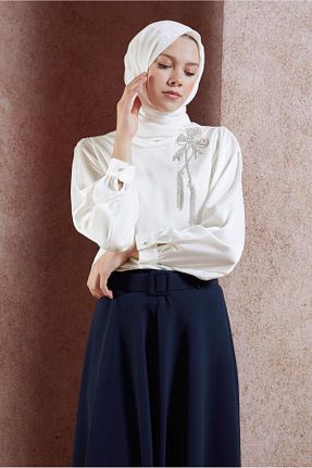 بلوز حجاب سفید زنانه رگولار Alvina - کد 855673960