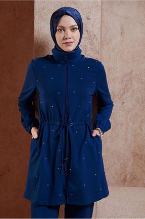 ست گرمکن حجاب سرمه ای زنانه رگولار Alvina - کد 855954897