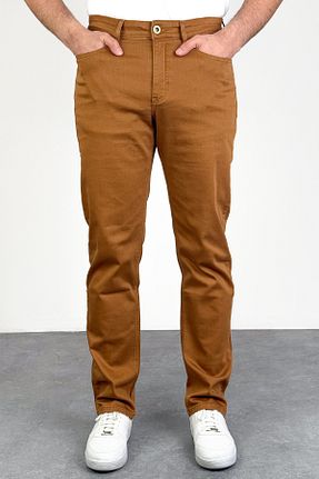 شلوار جین نارنجی مردانه پاچه لوله تفنگی HLT JEANS - کد 903991276