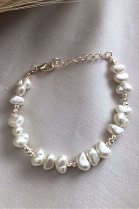 دستبند جواهر بژ زنانه مروارید bygüneşaccessories - کد 140449208