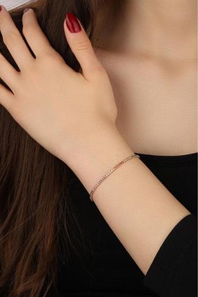 دستبند نقره صورتی زنانه 925 عیار Mistik Silver - کد 109181229