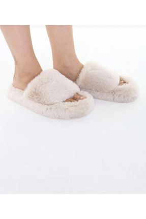 دمپائی خانگی قهوه ای زنانه مخملی Elinmoda - کد 924545304