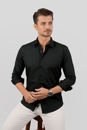 پیراهن مشکی مردانه اسلیم فیت Etikmen - کد 694760241