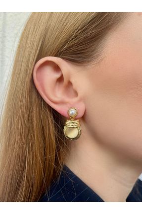 گوشواره جواهر بژ مروارید Bijou Luz - کد 924056372