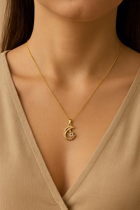 گردنبند استیل ( فولاد ) طلائی زنانه استیل (فولاد) ABLENZED - کد 903370075