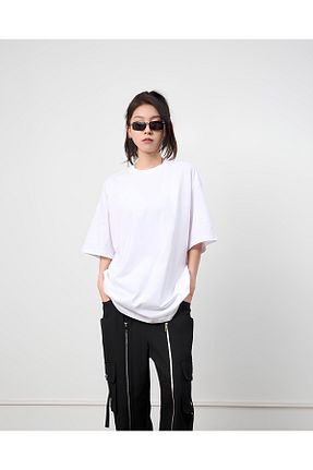 تیشرت سفید زنانه اورسایز 2XB - کد 903602899