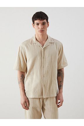 پیراهن زرشکی مردانه یقه ساحلی LC Waikiki - کد 931536565