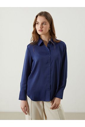 پیراهن سرمه ای زنانه رگولار LC Waikiki - کد 924076597