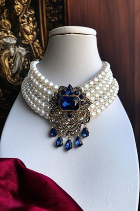گردنبند مروارید آبی FAYRA ACCESSORIES - کد 924082405