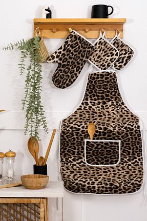 دستکش و پیشبندآشپزخانه قهوه ای پنبه Morlay - کد 924080544