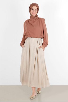 بلوز حجاب قهوه ای زنانه رگولار Alvina - کد 804406382