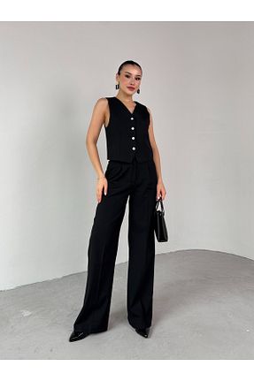 ست بالاتنه و پائین تنه مشکی زنانه بافتنی Cappmoda - کد 924102945