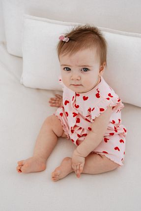 سرهمی صورتی بچه گانه آستین کوتاه Lilabio - کد 923481706
