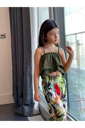 ست بالاتنه و پائین تنه سبز بچه گانه ویسکون Hilal Akıncı Kids - کد 85876502