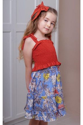 ست بالاتنه و پائین تنه نارنجی بچه گانه بافتنی Hilal Akıncı Kids - کد 92635226