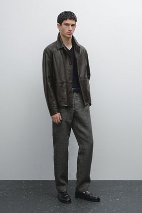 شلوار طوسی مردانه کتان Massimo Dutti - کد 924125754