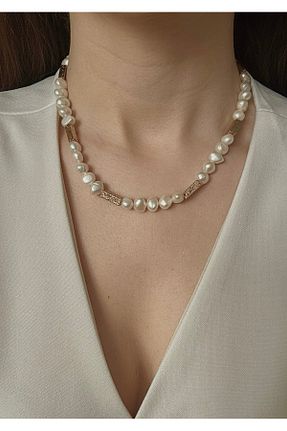گردنبند جواهر طلائی زنانه مروارید cansu birteksöz - کد 899451804