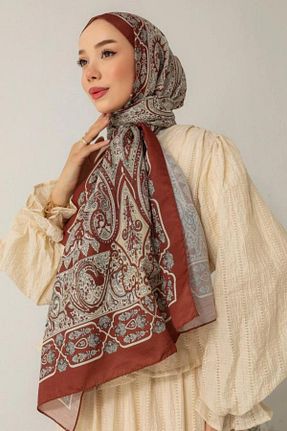 شال زرشکی زنانه پنبه ای Mira İpek - کد 924123422