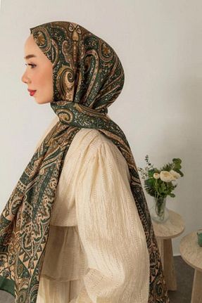 شال خاکی زنانه پنبه ای Mira İpek - کد 924123385