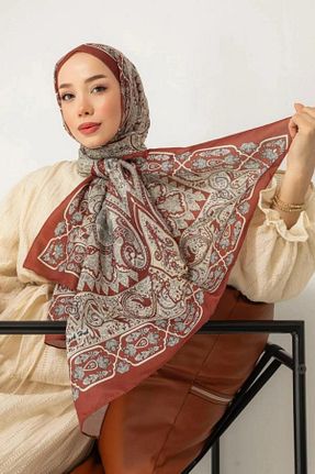 شال زرشکی زنانه پنبه ای Mira İpek - کد 924123422