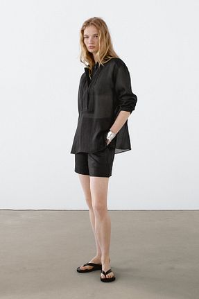 پیراهن مشکی زنانه اورسایز Massimo Dutti - کد 924118626