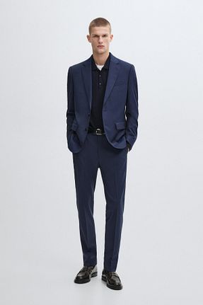 کت بلیزر سرمه ای مردانه پشم Massimo Dutti - کد 455769778