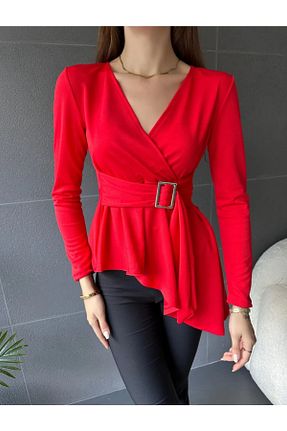 بلوز قرمز زنانه ساده Butik - کد 924242381