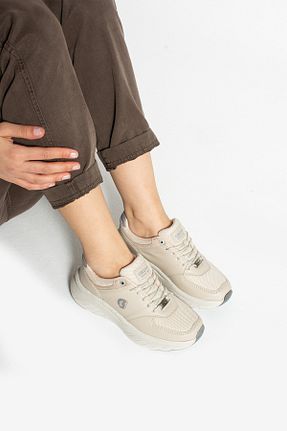 کفش اسنیکر بژ زنانه بند دار Getcho - کد 924153476