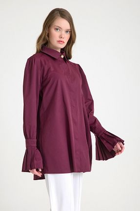 تونیک حجاب زرشکی زنانه پنبه ای VESNA - کد 924166726