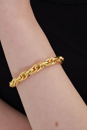 دستبند نقره طلائی زنانه 18 عیار Ventino Silver - کد 924152046