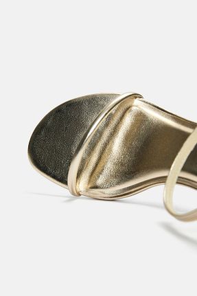 صندل طلائی زنانه پاشنه نازک Pull & Bear - کد 924153544