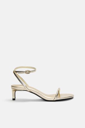 صندل طلائی زنانه پاشنه نازک Pull & Bear - کد 924153544