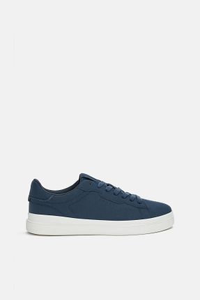 کفش اسنیکر آبی مردانه چرم اصل Pull & Bear - کد 924156258