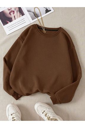 سوئیشرت قهوه ای زنانه ساده CLAYES - کد 788715986