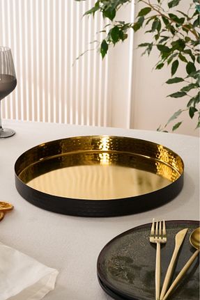 سینی طلائی استیل (فولاد) Karaca - کد 924200912