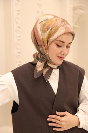 روسری طوسی پنبه ای Silk Home - کد 924204966