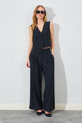 ست بالاتنه و پائین تنه مشکی زنانه بافتنی Tena - کد 924183108