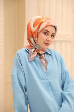 روسری طوسی پنبه ای Silk Home - کد 924204764