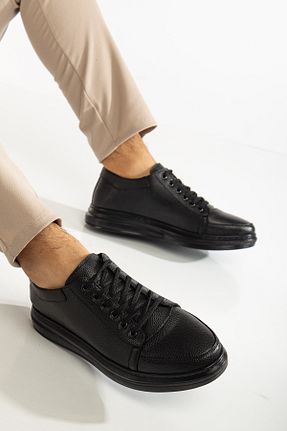 کفش اسنیکر مشکی مردانه چرم مصنوعی Zegeshoes - کد 922388723