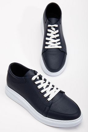 کفش اسنیکر سرمه ای مردانه چرم مصنوعی Zegeshoes - کد 921685377