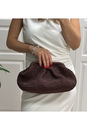 کیف دستی قهوه ای زنانه سایز متوسط örgü - کد 923953997