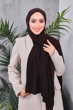 شال قهوه ای زنانه کرپ Golden Rose - کد 924213200