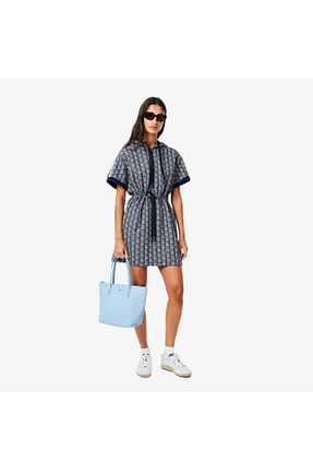 کیف دوشی آبی زنانه چرم مصنوعی Lacoste - کد 924200669