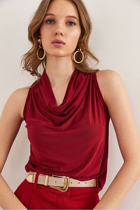 بلوز زرشکی زنانه ساده NovaRopa - کد 924211003