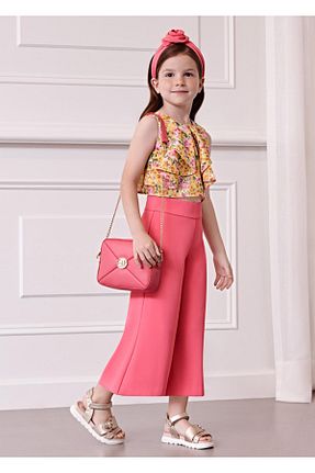 ست بالاتنه و پائین تنه صورتی بچه گانه بافتنی Genel Markalar - کد 814199934